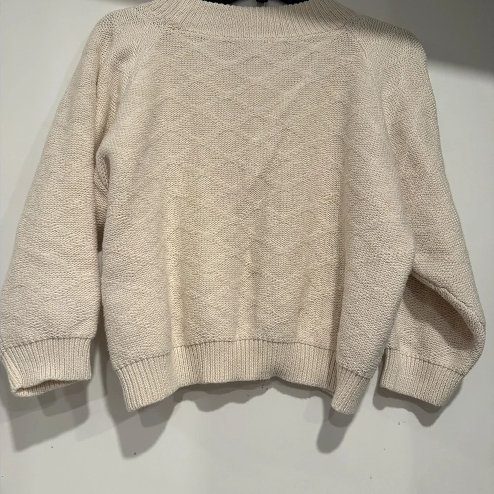 Wol Hide Diamond Stitch Textured Organic Cotton Sweater Size S/M